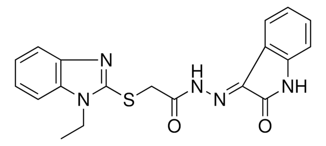 2-[(1-ETHYL-1H-BENZIMIDAZOL-2-YL)SULFANYL]-N'-[(3E)-2-OXO-1,2-DIHYDRO-3H-INDOL-3-YLIDENE]ACETOHYDRAZIDE AldrichCPR