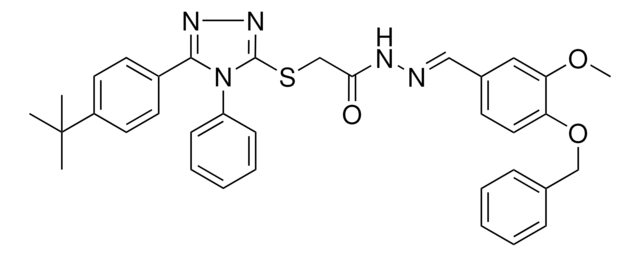 N'-{(E)-[4-(BENZYLOXY)-3-METHOXYPHENYL]METHYLIDENE}-2-{[5-(4-TERT-BUTYLPHENYL)-4-PHENYL-4H-1,2,4-TRIAZOL-3-YL]SULFANYL}ACETOHYDRAZIDE AldrichCPR