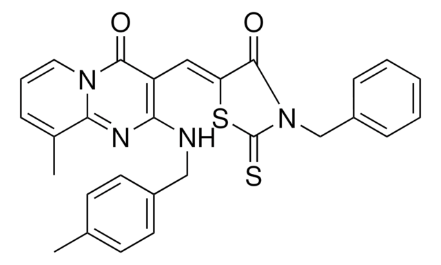 3-[(Z)-(3-BENZYL-4-OXO-2-THIOXO-1,3-THIAZOLIDIN-5-YLIDENE)METHYL]-9-METHYL-2-[(4-METHYLBENZYL)AMINO]-4H-PYRIDO[1,2-A]PYRIMIDIN-4-ONE AldrichCPR