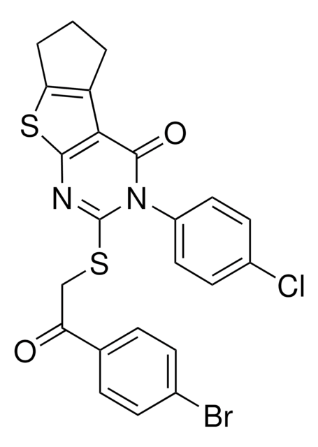 2-{[2-(4-BROMOPHENYL)-2-OXOETHYL]SULFANYL}-3-(4-CHLOROPHENYL)-3,5,6,7-TETRAHYDRO-4H-CYCLOPENTA[4,5]THIENO[2,3-D]PYRIMIDIN-4-ONE AldrichCPR