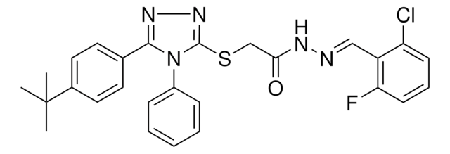 2-{[5-(4-TERT-BUTYLPHENYL)-4-PHENYL-4H-1,2,4-TRIAZOL-3-YL]SULFANYL}-N'-[(E)-(2-CHLORO-6-FLUOROPHENYL)METHYLIDENE]ACETOHYDRAZIDE AldrichCPR