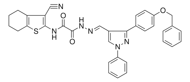 2-[(2E)-2-({3-[4-(BENZYLOXY)PHENYL]-1-PHENYL-1H-PYRAZOL-4-YL}METHYLENE)HYDRAZINO]-N-(3-CYANO-4,5,6,7-TETRAHYDRO-1-BENZOTHIEN-2-YL)-2-OXOACETAMIDE AldrichCPR