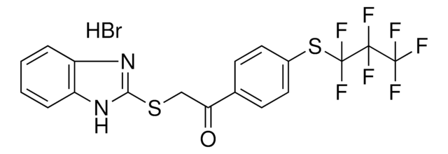 2-(1H-BENZIMIDAZOL-2-YLSULFANYL)-1-{4-[(1,1,2,2,3,3,3-HEPTAFLUOROPROPYL)SULFANYL]PHENYL}ETHANONE HYDROBROMIDE AldrichCPR