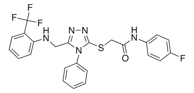 N-(4-FLUOROPHENYL)-2-[(4-PHENYL-5-{[2-(TRIFLUOROMETHYL)ANILINO]METHYL}-4H-1,2,4-TRIAZOL-3-YL)SULFANYL]ACETAMIDE AldrichCPR