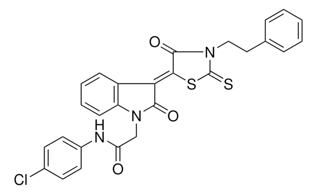 N-(4-CHLOROPHENYL)-2-{(3Z)-2-OXO-3-[4-OXO-3-(2-PHENYLETHYL)-2-THIOXO-1,3-THIAZOLIDIN-5-YLIDENE]-2,3-DIHYDRO-1H-INDOL-1-YL}ACETAMIDE AldrichCPR