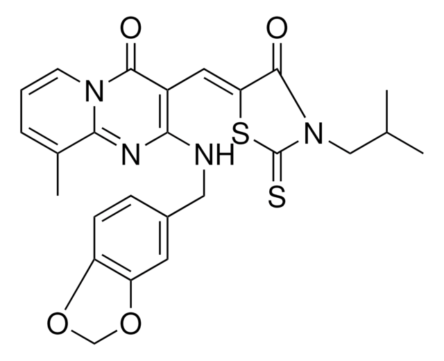 2-[(1,3-BENZODIOXOL-5-YLMETHYL)AMINO]-3-[(Z)-(3-ISOBUTYL-4-OXO-2-THIOXO-1,3-THIAZOLIDIN-5-YLIDENE)METHYL]-9-METHYL-4H-PYRIDO[1,2-A]PYRIMIDIN-4-ONE AldrichCPR