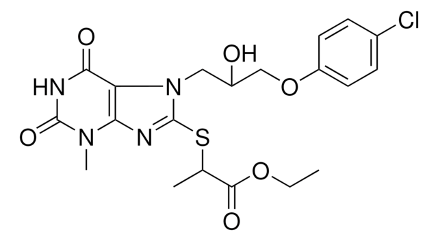 ETHYL 2-({7-[3-(4-CHLOROPHENOXY)-2-HYDROXYPROPYL]-3-METHYL-2,6-DIOXO-2,3,6,7-TETRAHYDRO-1H-PURIN-8-YL}SULFANYL)PROPANOATE AldrichCPR