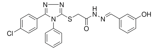 2-{[5-(4-CHLOROPHENYL)-4-PHENYL-4H-1,2,4-TRIAZOL-3-YL]SULFANYL}-N'-[(E)-(3-HYDROXYPHENYL)METHYLIDENE]ACETOHYDRAZIDE AldrichCPR