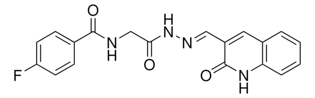 4-FLUORO-N-(2-OXO-2-{(2E)-2-[(2-OXO-1,2-DIHYDRO-3-QUINOLINYL)METHYLENE]HYDRAZINO}ETHYL)BENZAMIDE AldrichCPR