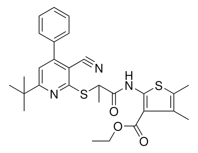 ETHYL 2-({2-[(6-TERT-BUTYL-3-CYANO-4-PHENYL-2-PYRIDINYL)SULFANYL]PROPANOYL}AMINO)-4,5-DIMETHYL-3-THIOPHENECARBOXYLATE AldrichCPR