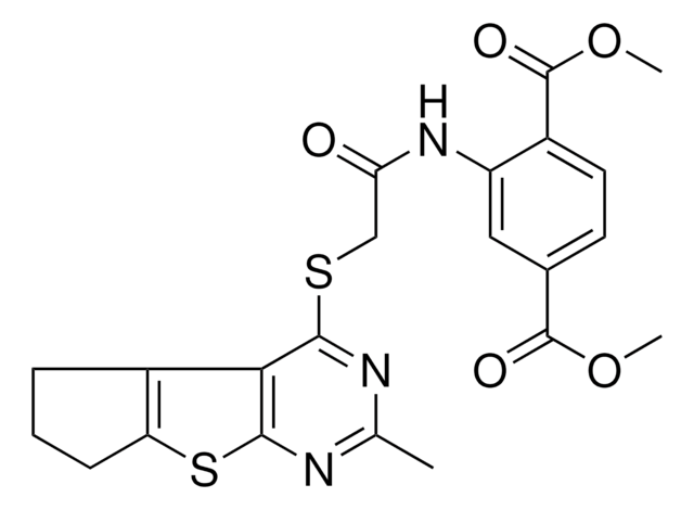 DIMETHYL 2-({[(2-METHYL-6,7-DIHYDRO-5H-CYCLOPENTA[4,5]THIENO[2,3-D]PYRIMIDIN-4-YL)SULFANYL]ACETYL}AMINO)TEREPHTHALATE AldrichCPR