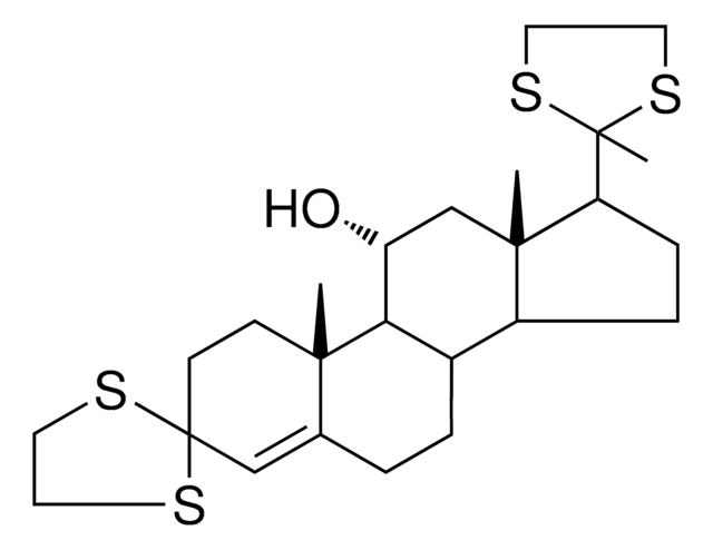 (10R,11R,13S)-10,13-DIMETHYL-17-(2-METHYL-1,3-DITHIOLAN-2-YL)-1,2,6,7,8,9,10,11,12,13,14,15,16,17-TETRADECAHYDROSPIRO[CYCLOPENTA[A]PHENANTHRENE-3,2'-[1,3]DITHIOLAN]-11-OL AldrichCPR