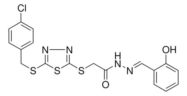 2-({5-[(4-CHLOROBENZYL)SULFANYL]-1,3,4-THIADIAZOL-2-YL}SULFANYL)-N'-[(E)-(2-HYDROXYPHENYL)METHYLIDENE]ACETOHYDRAZIDE AldrichCPR