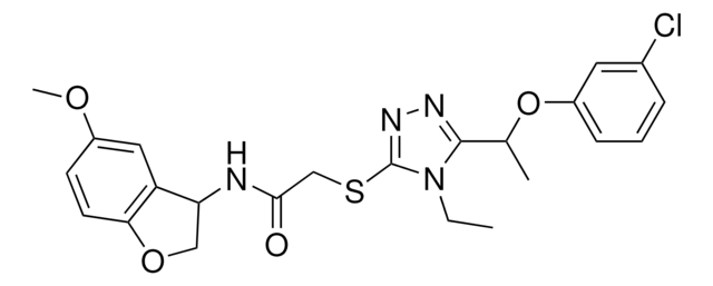 2-([5-[1-(3-CHLOROPHENOXY)ETHYL]-4-ETHYL-4H-1,2,4-TRIAZOL-3-YL]SULFANYL)-N-(5-METHOXY-2,3-DIHYDRO-1-BENZOFURAN-3-YL)ACETAMIDE AldrichCPR