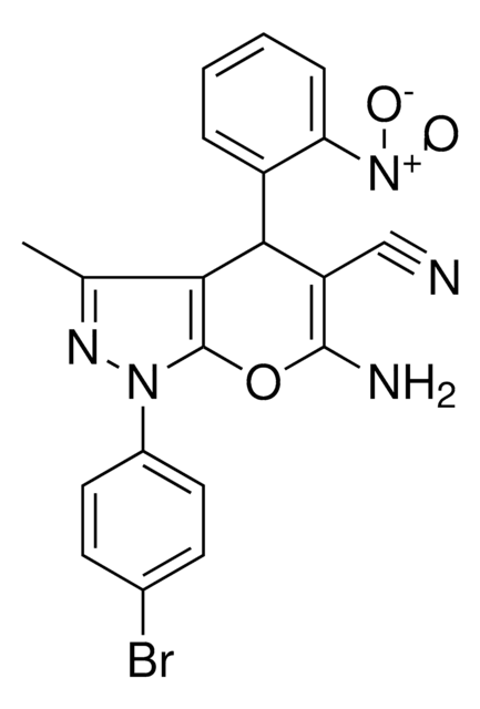 6-AMINO-1-(4-BROMOPHENYL)-3-METHYL-4-(2-NITROPHENYL)-1,4-DIHYDROPYRANO[2,3-C]PYRAZOLE-5-CARBONITRILE AldrichCPR