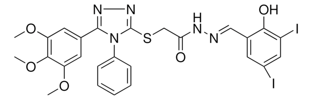 N'-[(E)-(2-HYDROXY-3,5-DIIODOPHENYL)METHYLIDENE]-2-{[4-PHENYL-5-(3,4,5-TRIMETHOXYPHENYL)-4H-1,2,4-TRIAZOL-3-YL]SULFANYL}ACETOHYDRAZIDE AldrichCPR