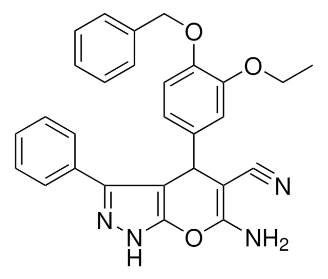 6-AMINO-4-[4-(BENZYLOXY)-3-ETHOXYPHENYL]-3-PHENYL-1,4-DIHYDROPYRANO[2,3-C]PYRAZOLE-5-CARBONITRILE AldrichCPR