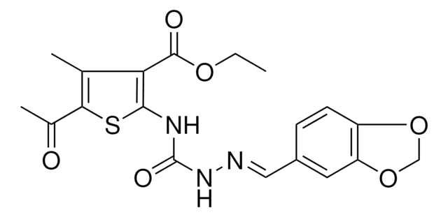 ETHYL 5-ACETYL-2-({[(2E)-2-(1,3-BENZODIOXOL-5-YLMETHYLENE)HYDRAZINO]CARBONYL}AMINO)-4-METHYL-3-THIOPHENECARBOXYLATE AldrichCPR