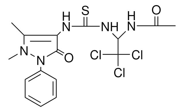 N-[2,2,2-TRICHLORO-1-({[(1,5-DIMETHYL-3-OXO-2-PHENYL-2,3-DIHYDRO-1H-PYRAZOL-4-YL)AMINO]CARBOTHIOYL}AMINO)ETHYL]ACETAMIDE AldrichCPR