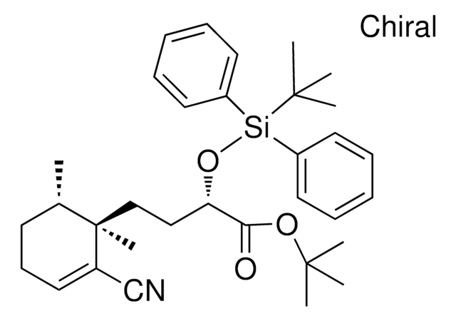 TERT-BUTYL (2S)-2-{[TERT-BUTYL(DIPHENYL)SILYL]OXY}-4-[(1R,6S)-2-CYANO-1,6-DIMETHYL-2-CYCLOHEXEN-1-YL]BUTANOATE AldrichCPR