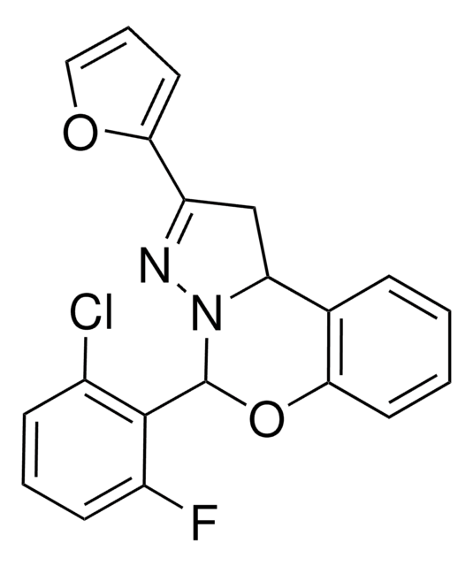 5-(2-CL-6-FLUOROPHENYL)-2-(2-FURYL)-1,10B-DIHYDROPYRAZOLO(1,5-C)(1,3)BENZOXAZINE AldrichCPR