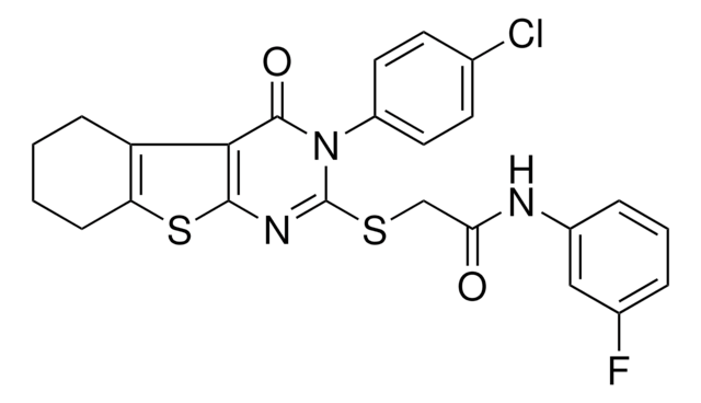 2-{[3-(4-CHLOROPHENYL)-4-OXO-3,4,5,6,7,8-HEXAHYDRO[1]BENZOTHIENO[2,3-D]PYRIMIDIN-2-YL]SULFANYL}-N-(3-FLUOROPHENYL)ACETAMIDE AldrichCPR