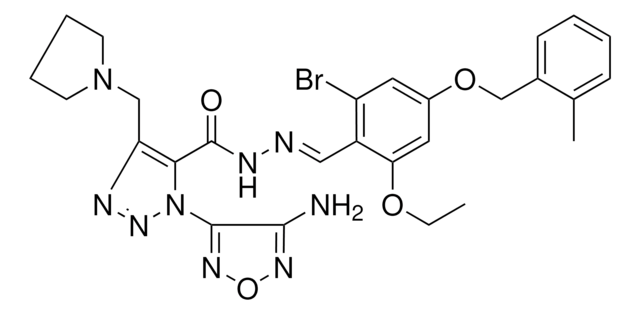 1-(4-AMINO-1,2,5-OXADIAZOL-3-YL)-N'-((E)-{2-BROMO-6-ETHOXY-4-[(2-METHYLBENZYL)OXY]PHENYL}METHYLIDENE)-4-(1-PYRROLIDINYLMETHYL)-1H-1,2,3-TRIAZOLE-5-CARBOHYDRAZIDE AldrichCPR