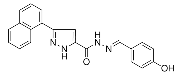 5-NAPHTHALEN-1-YL-2H-PYRAZOLE-3-CARBOXYLIC ACID (4-HO-BENZYLIDENE)-HYDRAZIDE AldrichCPR