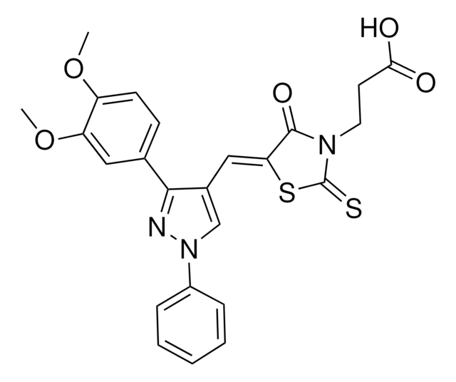 3-((5Z)-5-{[3-(3,4-DIMETHOXYPHENYL)-1-PHENYL-1H-PYRAZOL-4-YL]METHYLENE}-4-OXO-2-THIOXO-1,3-THIAZOLIDIN-3-YL)PROPANOIC ACID AldrichCPR