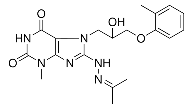 7-[2-HYDROXY-3-(2-METHYLPHENOXY)PROPYL]-3-METHYL-8-[2-(1-METHYLETHYLIDENE)HYDRAZINO]-3,7-DIHYDRO-1H-PURINE-2,6-DIONE AldrichCPR