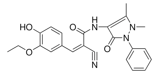 (2Z)-2-CYANO-N-(1,5-DIMETHYL-3-OXO-2-PHENYL-2,3-DIHYDRO-1H-PYRAZOL-4-YL)-3-(3-ETHOXY-4-HYDROXYPHENYL)-2-PROPENAMIDE AldrichCPR