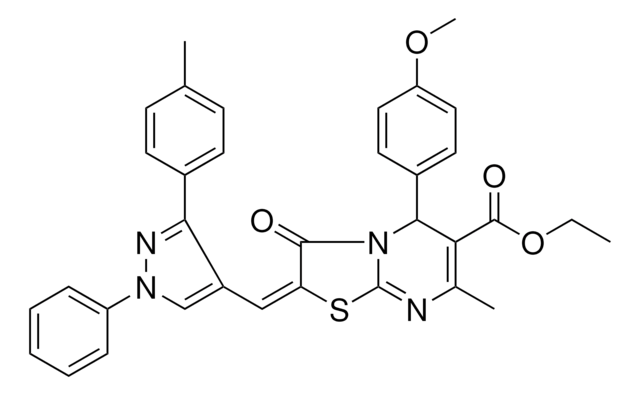 ETHYL (2E)-5-(4-METHOXYPHENYL)-7-METHYL-2-{[3-(4-METHYLPHENYL)-1-PHENYL-1H-PYRAZOL-4-YL]METHYLENE}-3-OXO-2,3-DIHYDRO-5H-[1,3]THIAZOLO[3,2-A]PYRIMIDINE-6-CARBOXYLATE AldrichCPR