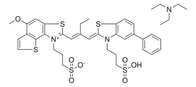 3-(5-METHOXY-2-{(1E)-2-[(Z)-(5-PHENYL-3-(3-SULFOPROPYL)-1,3-BENZOTHIAZOL-2(3H)-YLIDENE)METHYL]-1-BUTENYL}THIENO[2,3-E][1,3]BENZOTHIAZOL-1-IUM-1-YL)-1-PROPANESULFONATE COMPOUND WITH N,N,N-TRIETHYLAMINE AldrichCPR