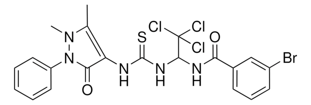 3-BROMO-N-[2,2,2-TRICHLORO-1-({[(1,5-DIMETHYL-3-OXO-2-PHENYL-2,3-DIHYDRO-1H-PYRAZOL-4-YL)AMINO]CARBOTHIOYL}AMINO)ETHYL]BENZAMIDE AldrichCPR