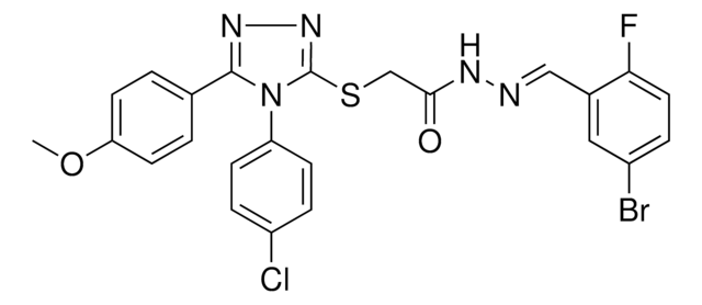 N'-[(E)-(5-BROMO-2-FLUOROPHENYL)METHYLIDENE]-2-{[4-(4-CHLOROPHENYL)-5-(4-METHOXYPHENYL)-4H-1,2,4-TRIAZOL-3-YL]SULFANYL}ACETOHYDRAZIDE AldrichCPR