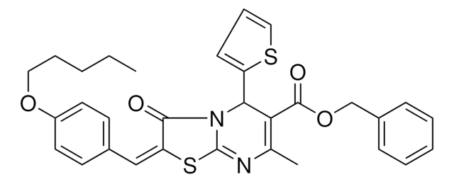 BENZYL (2E)-7-METHYL-3-OXO-2-[4-(PENTYLOXY)BENZYLIDENE]-5-(2-THIENYL)-2,3-DIHYDRO-5H-[1,3]THIAZOLO[3,2-A]PYRIMIDINE-6-CARBOXYLATE AldrichCPR