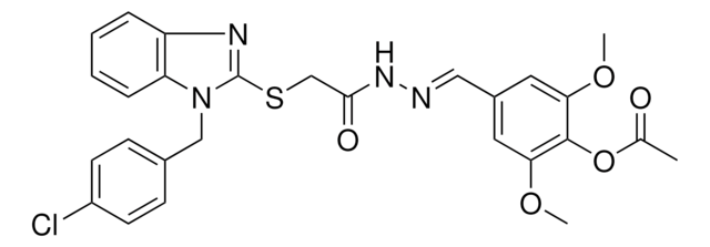 4-{(E)-[({[1-(4-CHLOROBENZYL)-1H-BENZIMIDAZOL-2-YL]SULFANYL}ACETYL)HYDRAZONO]METHYL}-2,6-DIMETHOXYPHENYL ACETATE AldrichCPR