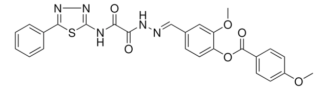 2-METHOXY-4-[(E)-({OXO[(5-PHENYL-1,3,4-THIADIAZOL-2-YL)AMINO]ACETYL}HYDRAZONO)METHYL]PHENYL 4-METHOXYBENZOATE AldrichCPR