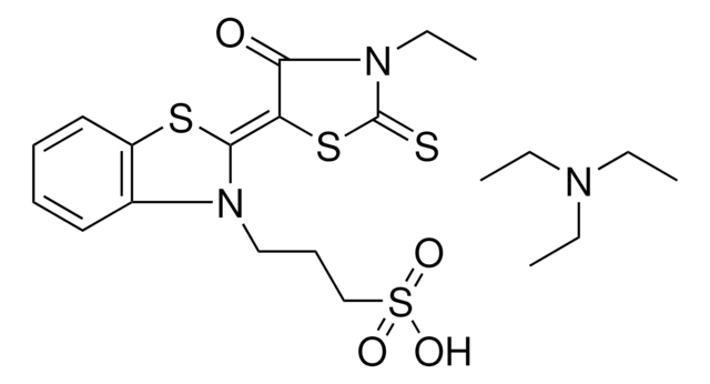 3-((2E)-2-(3-ETHYL-4-OXO-2-THIOXO-1,3-THIAZOLIDIN-5-YLIDENE)-1,3-BENZOTHIAZOL-3(2H)-YL)-1-PROPANESULFONIC ACID COMPOUND WITH N,N,N-TRIETHYLAMINE AldrichCPR