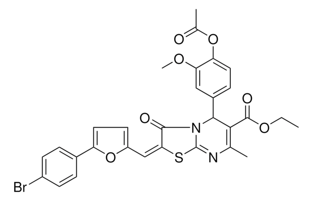 ETHYL (2E)-5-[4-(ACETYLOXY)-3-METHOXYPHENYL]-2-{[5-(4-BROMOPHENYL)-2-FURYL]METHYLENE}-7-METHYL-3-OXO-2,3-DIHYDRO-5H-[1,3]THIAZOLO[3,2-A]PYRIMIDINE-6-CARBOXYLATE AldrichCPR