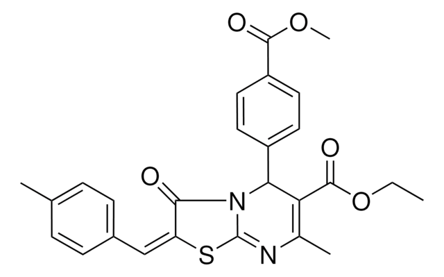 ETHYL (2E)-5-[4-(METHOXYCARBONYL)PHENYL]-7-METHYL-2-(4-METHYLBENZYLIDENE)-3-OXO-2,3-DIHYDRO-5H-[1,3]THIAZOLO[3,2-A]PYRIMIDINE-6-CARBOXYLATE AldrichCPR