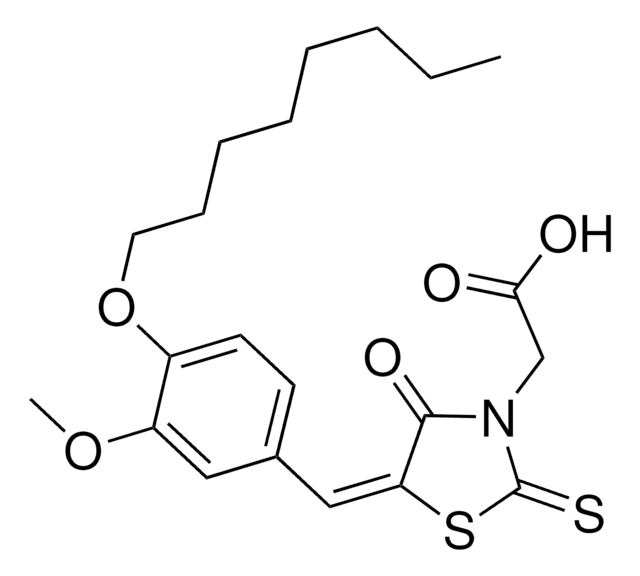 {(5E)-5-[3-METHOXY-4-(OCTYLOXY)BENZYLIDENE]-4-OXO-2-THIOXO-1,3-THIAZOLIDIN-3-YL}ACETIC ACID AldrichCPR