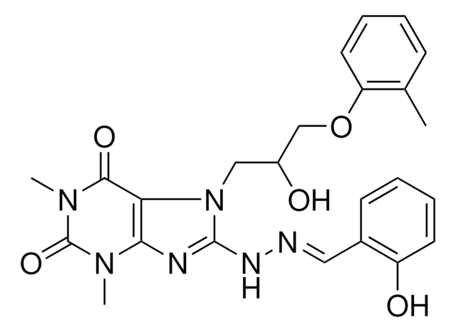 2-HYDROXYBENZALDEHYDE {7-[2-HYDROXY-3-(2-METHYLPHENOXY)PROPYL]-1,3-DIMETHYL-2,6-DIOXO-2,3,6,7-TETRAHYDRO-1H-PURIN-8-YL}HYDRAZONE AldrichCPR