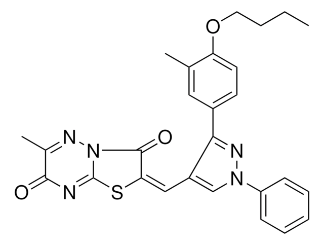 (2E)-2-{[3-(4-BUTOXY-3-METHYLPHENYL)-1-PHENYL-1H-PYRAZOL-4-YL]METHYLENE}-6-METHYL-7H-[1,3]THIAZOLO[3,2-B][1,2,4]TRIAZINE-3,7(2H)-DIONE AldrichCPR