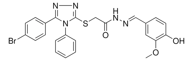 2-{[5-(4-BROMOPHENYL)-4-PHENYL-4H-1,2,4-TRIAZOL-3-YL]SULFANYL}-N'-[(E)-(4-HYDROXY-3-METHOXYPHENYL)METHYLIDENE]ACETOHYDRAZIDE AldrichCPR