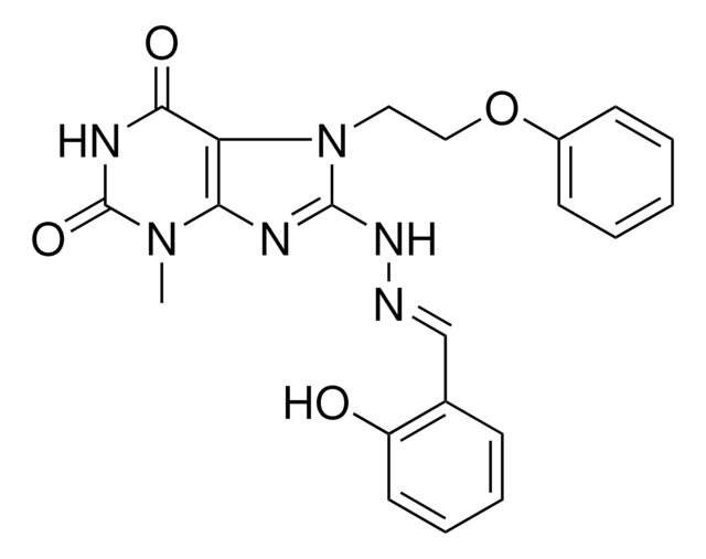 2-HYDROXYBENZALDEHYDE [3-METHYL-2,6-DIOXO-7-(2-PHENOXYETHYL)-2,3,6,7-TETRAHYDRO-1H-PURIN-8-YL]HYDRAZONE AldrichCPR