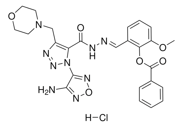 2-[(E)-({[1-(4-AMINO-1,2,5-OXADIAZOL-3-YL)-4-(4-MORPHOLINYLMETHYL)-1H-1,2,3-TRIAZOL-5-YL]CARBONYL}HYDRAZONO)METHYL]-6-METHOXYPHENYL BENZOATE HYDROCHLORIDE AldrichCPR