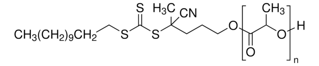 Poly(D,L-lactide), 4-cyano-4-[(dodecylsulfanylthiocarbonyl)sulfanyl]pentonate terminated average Mn 5000, PDI &#8804;1.5