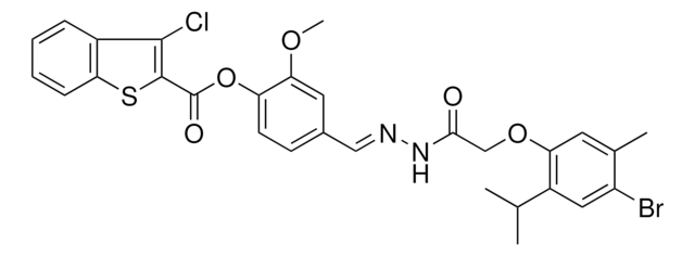 4-((E)-{[(4-BROMO-2-ISOPROPYL-5-METHYLPHENOXY)ACETYL]HYDRAZONO}METHYL)-2-METHOXYPHENYL 3-CHLORO-1-BENZOTHIOPHENE-2-CARBOXYLATE AldrichCPR