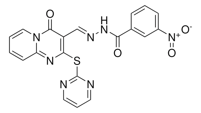 3-NITRO-N'-{(E)-[4-OXO-2-(2-PYRIMIDINYLSULFANYL)-4H-PYRIDO[1,2-A]PYRIMIDIN-3-YL]METHYLIDENE}BENZOHYDRAZIDE AldrichCPR